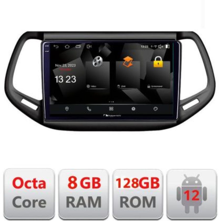 Navigatie Jeep Compass 2017 5960Pro-739 Android Octa Core Qualcomm 2K Qled 8+128 DTS DSP 360 4G Optical - imagine 3