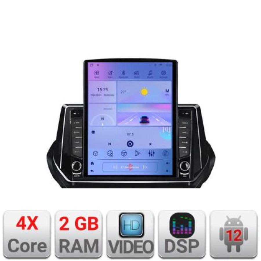 Navigatie Peugeot 2008 2020- Android radio gps internet quad core 2+32 ecran vertical 9.7" Kit-209-2020+EDT-E708 - imagine 7
