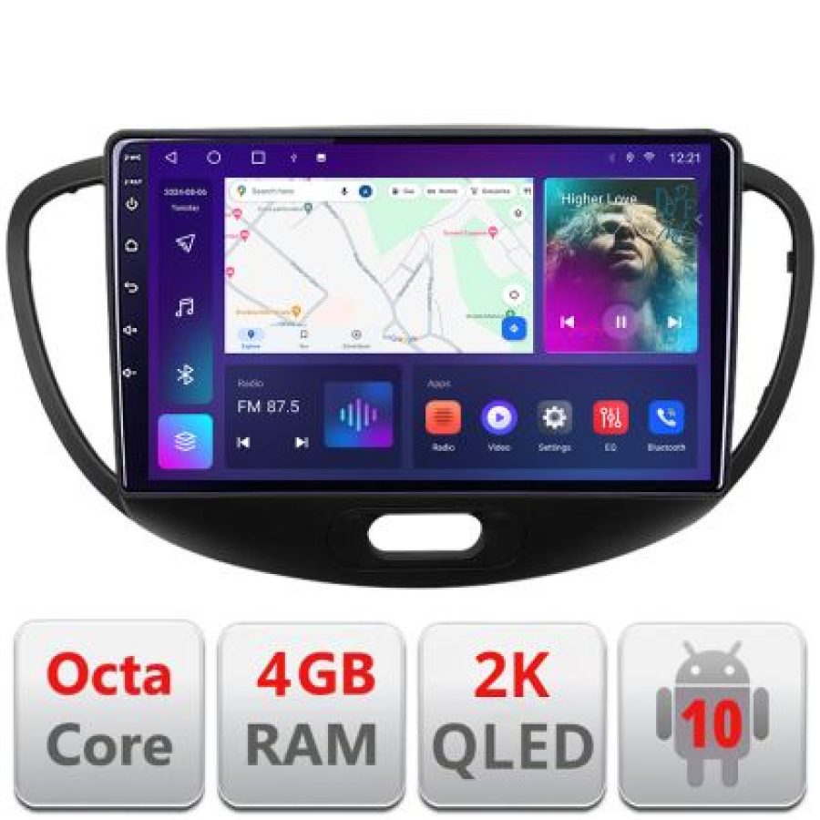 Navigatie HHyundai I10 2007-2013 Android ecran Qled 2K Octa core 4+32 KIT-i10-2007+EDT-E409-2K - imagine 4