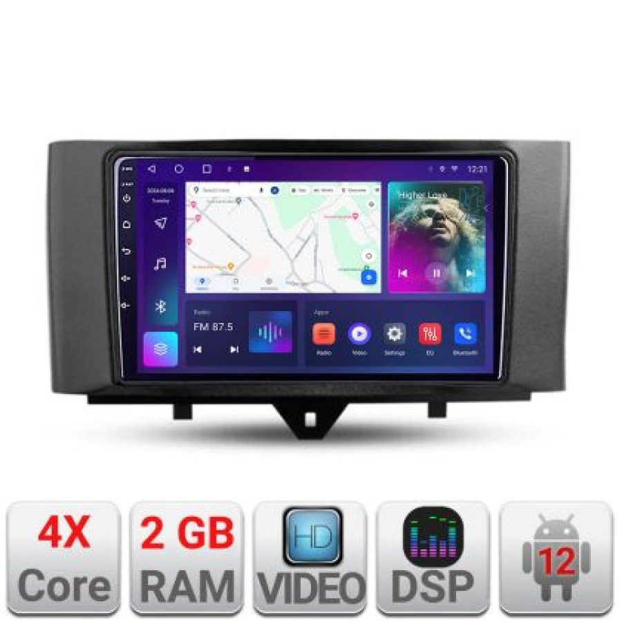 Navigatie Smart For Two 2010-2015 A-Smart10  2+32 GB Android Waze USB Navigatie Internet Youtube Radio - imagine 4