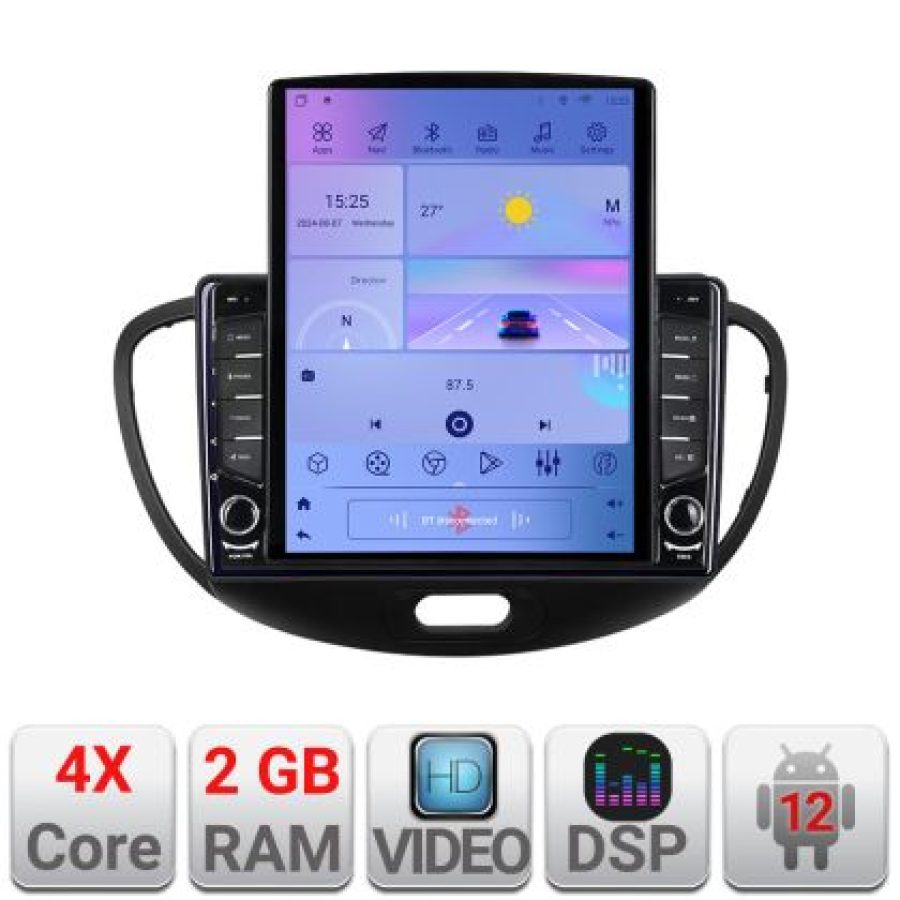 Navigatie HHyundai I10 2007-2013 Android radio gps internet quad core 2+32 ecran vertical 9.7" KIT-i10-2007+EDT-E708 - imagine 5