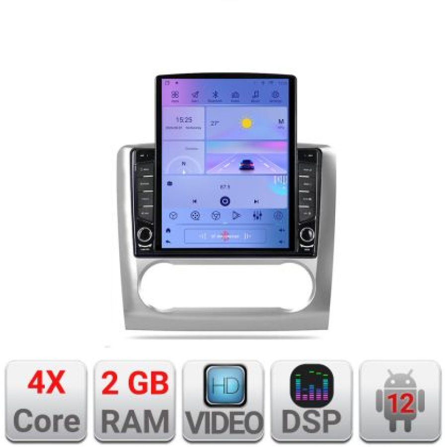 Navigatie Ford Focus clima automata K-140-automatic ecran tip TESLA 9.7" cu Android Radio Bluetooth Internet GPS WIFI - imagine 5