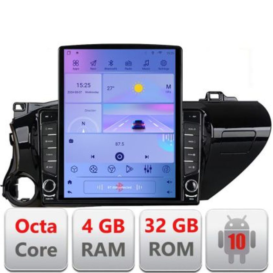 Navigatie TOYOTA Hilux 2016- H-TY59 ecran tip TESLA 9.7" cu Android Radio Bluetooth Internet GPS WIFI 4+32GB DSP 4G Oc - imagine 5