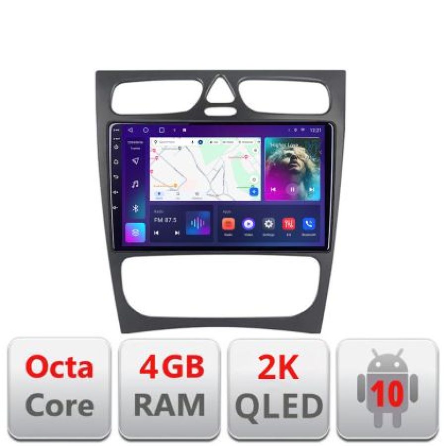 Navigatie Mercedes CLK C W203 C-clk Android Octa Core Ecran 2K QLED GPS 4G 4+32GB 360 kit-clk+EDT-E409-2K - imagine 4