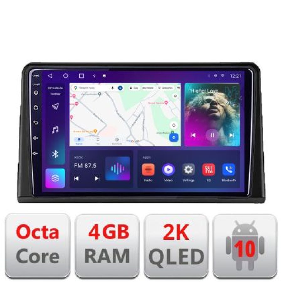 Navigatie Renault Express  Android Octa Core Ecran 2K QLED GPS 4G 4+32GB 360 kit-express+EDT-E409-2K - imagine 4