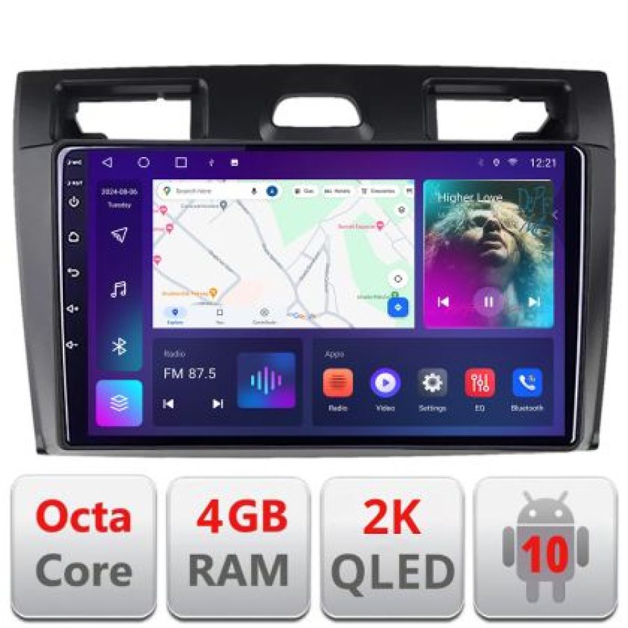 Navigatie Ford Fiesta MK5 2002-2008 Android ecran Qled 2K Octa core 4+32 KIT-fiesta-mk5+EDT-E409-2K - imagine 4