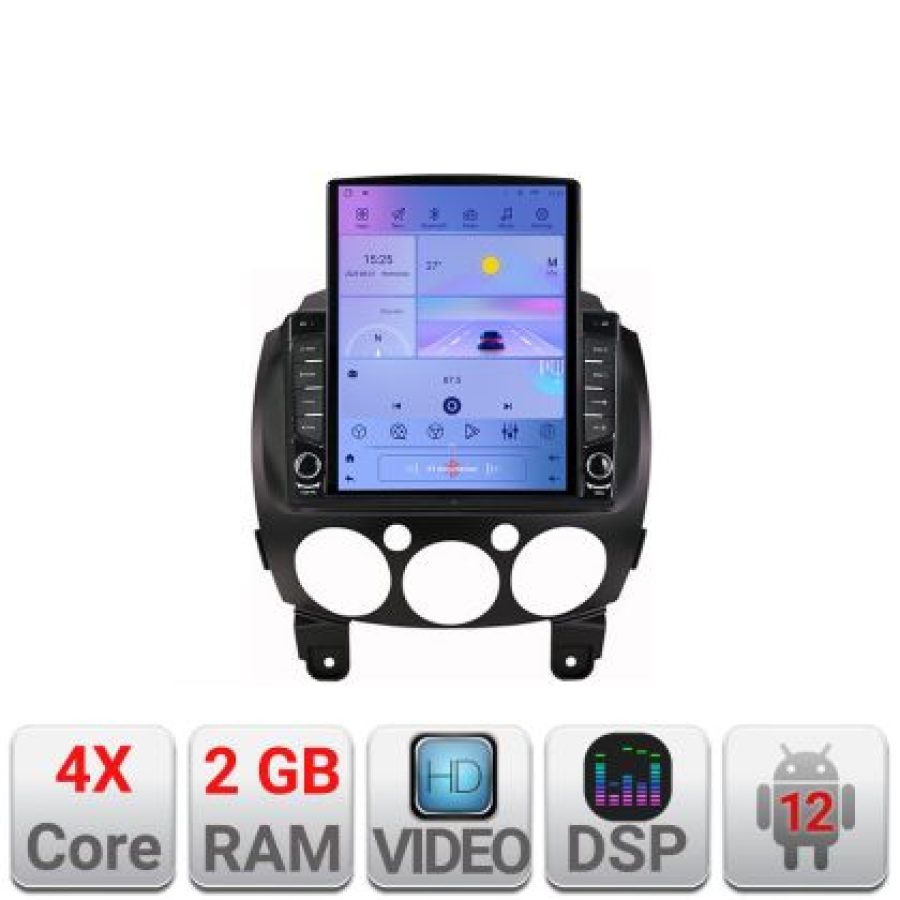 Navigatie Mazda 2 2007-2013 Android radio gps internet quad core 2+32 ecran vertical 9.7" Kit-mazda2+EDT-E708 - imagine 5