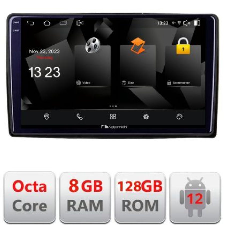 Navigatie auto cu ecran 10 inch capacitiv 2K 8GB/128GB Android12 Profesional DSP HI-RES audio output - imagine 4