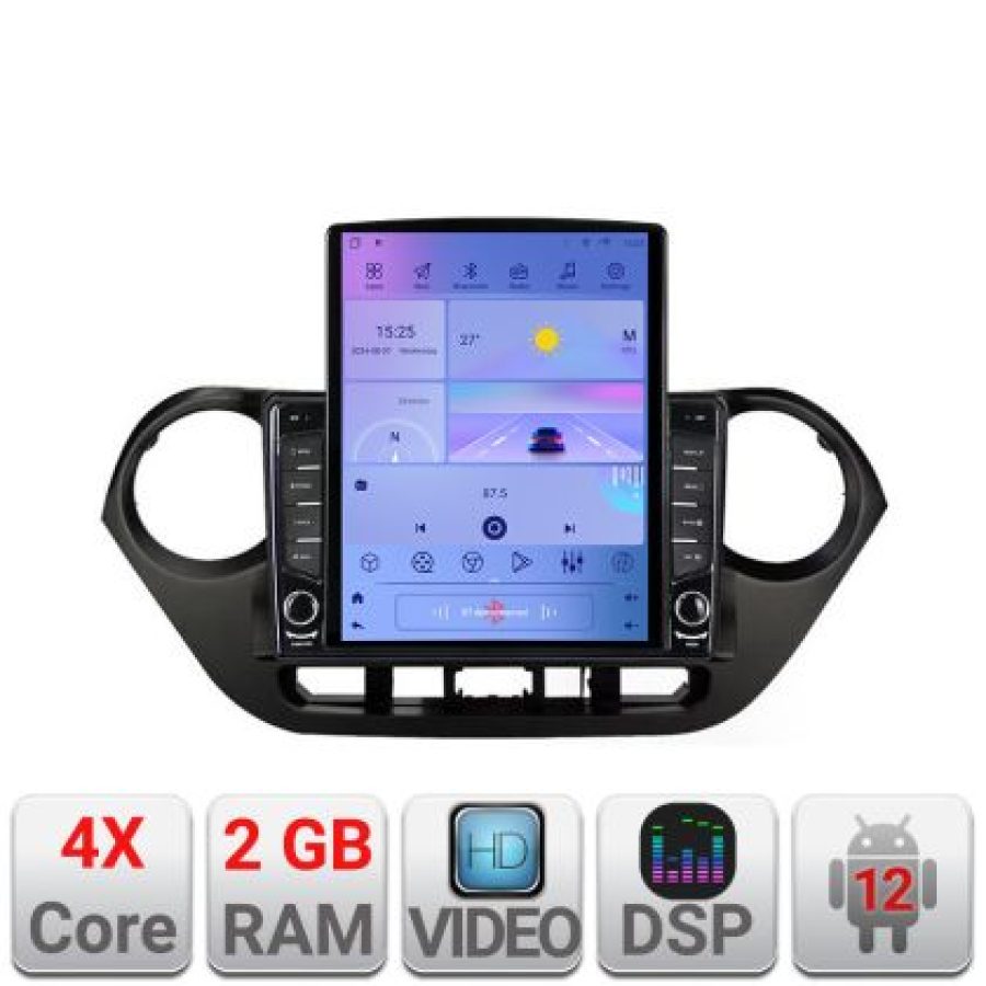 Navigatie HHyundai I10 2013-2019 K-HY38 ecran tip TESLA 9.7" cu Android Radio Bluetooth Internet GPS WIFI 2+32 DSP Quad - imagine 5