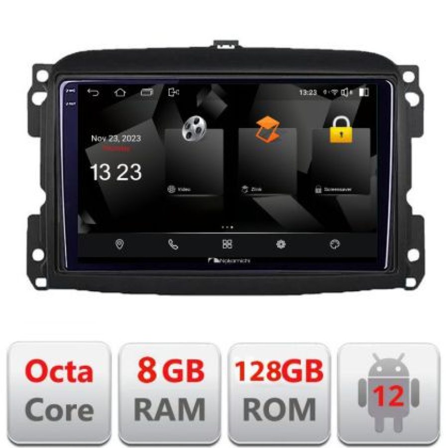 Navigatie Fiat 500 2015-2021 5960Pro-500new Android Octa Core Qualcomm 2K Qled 8+128 DTS DSP 360 4G Optical - imagine 3