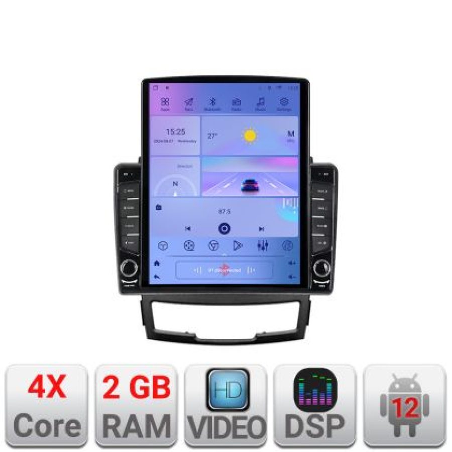 Navigatie Ssangyong Korando 2011- 2013 K-159 ecran tip TESLA 9.7" cu Android Radio Bluetooth Internet GPS WIFI 2+32 D - imagine 5
