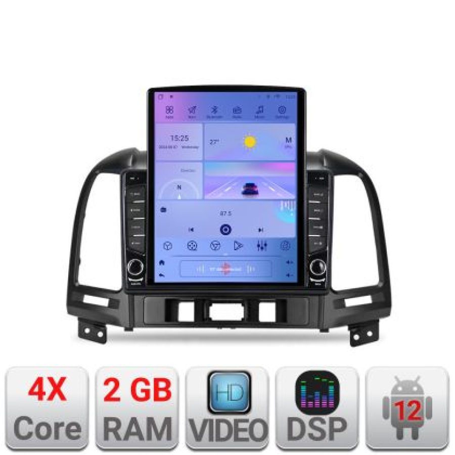 Navigatie HHyundai Santa Fe 2007-2012 K-008 ecran tip TESLA 9.7" cu Android Radio Bluetooth Internet GPS WIFI 2+32 DSP - imagine 5