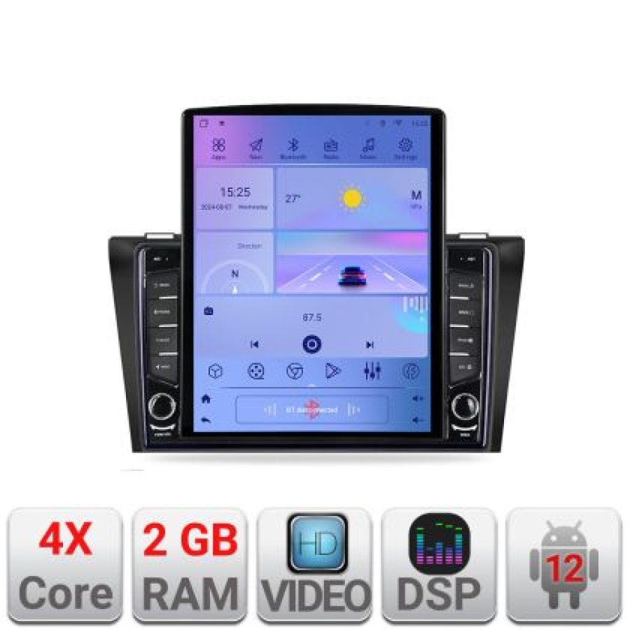 Navigatie Mazda 3 2009-2014 K-034 ecran tip TESLA 9.7" cu Android Radio Bluetooth Internet GPS WIFI 2+32 DSP Quad Core - imagine 4