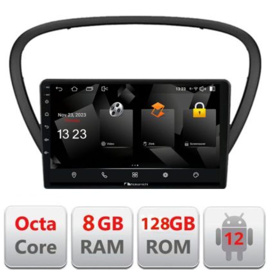 Navigatie Peugeot 607 Android radio gps internet quad core 8+128 carplay android auto - imagine 3