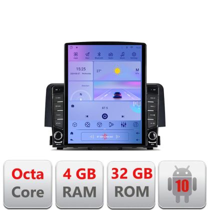 Navigatie Honda Civic 2016-2020 G-669 ecran tip TESLA 9.7" cu Android Radio Bluetooth Internet GPS WIFI 4+32GB DSP 4G - imagine 5