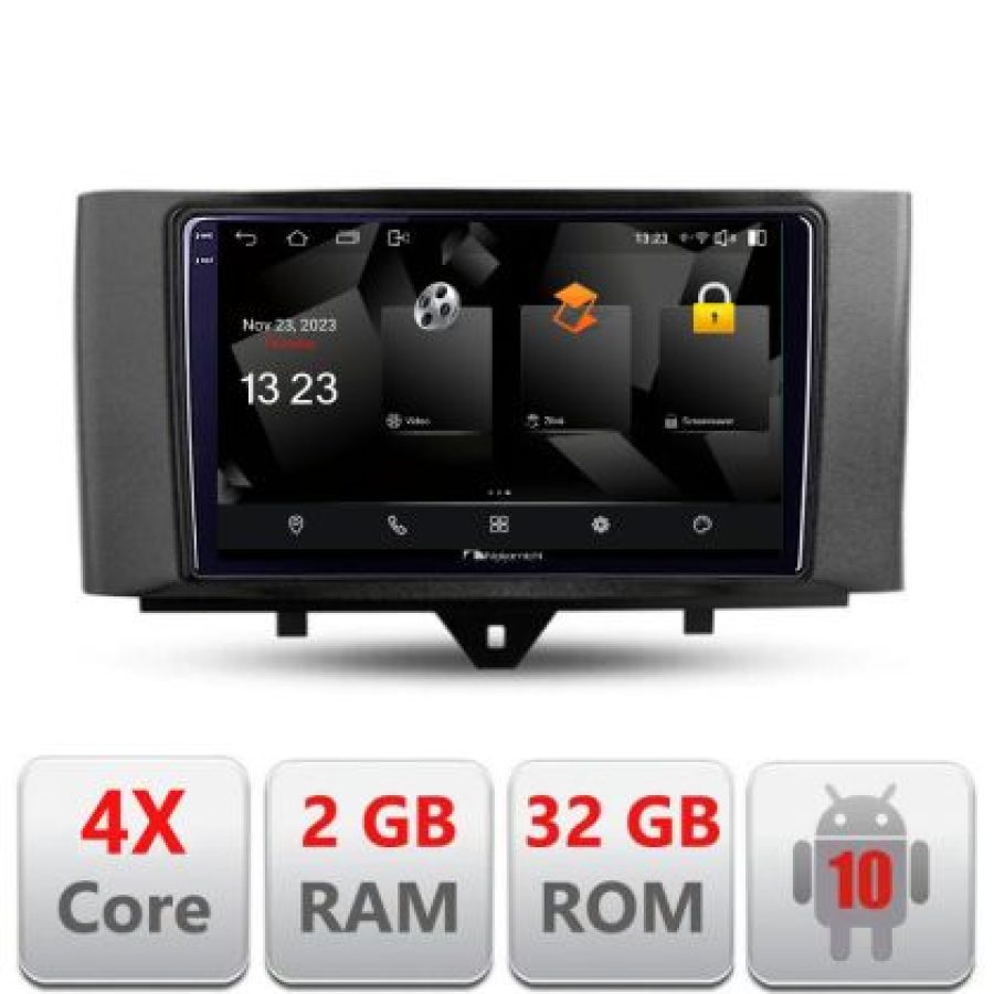 Navigatie Smart For Two 2010-2015 5230-Smart10 Android Ecran 720P Quad Core 2+32 carplay android auto - imagine 3