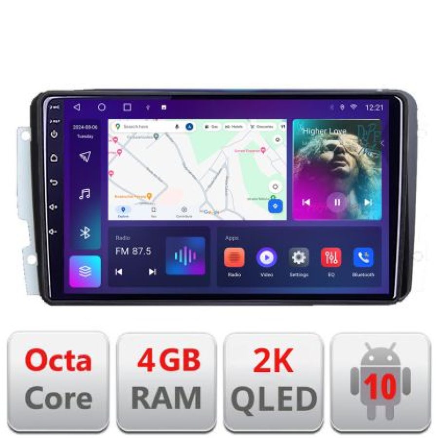 Navigatie Mercedes C 2001-2004 Vito Viano 2004-2006 C-171 Android Octa Core Ecran 2K QLED GPS 4G 4+32GB 360 KIT-171+EDT-E409-2K - imagine 4