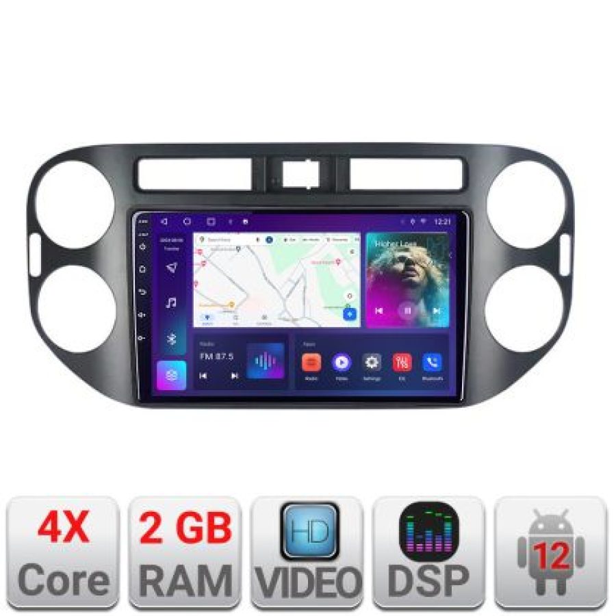 Navigatie VW Tiguan 2009-2015 Android radio gps internet 2+32 Kit-489v2+EDT-E209v2 - imagine 4