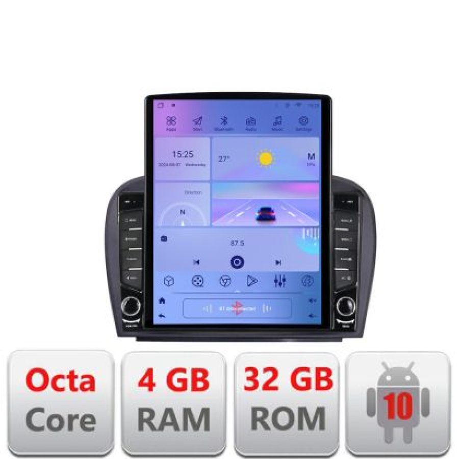 Navigatie Mercedes SL W230 2004-2011 G-W230 ecran tip TESLA 9.7" cu Android Radio Bluetooth Internet GPS WIFI 4+32GB D - imagine 5
