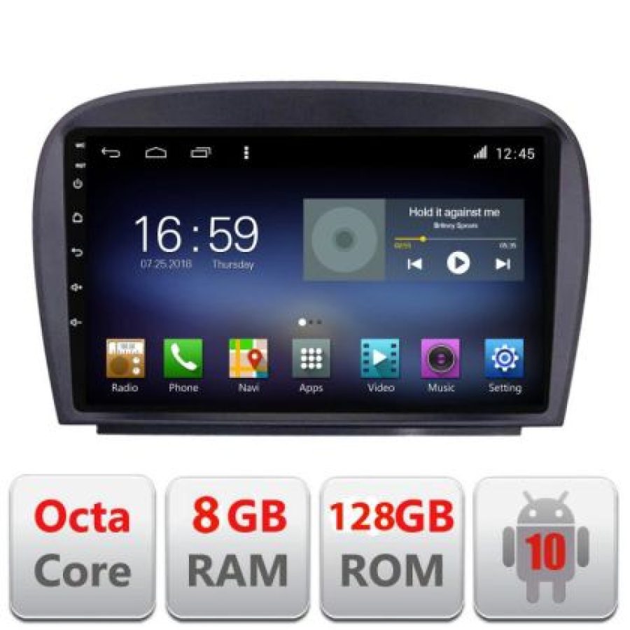 Navigatie Mercedes SL W230 2004-2011 F-w230 Octa Core cu Android Radio Bluetooth Internet GPS WIFI DSP 8+128GB 4G - imagine 3