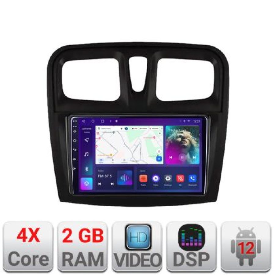 Navigatie Dacia Sandero 2012-2020 var B Android radio gps internet quad core 2+32 kit-sandero-variantb+EDT-E309v2 - imagine 4