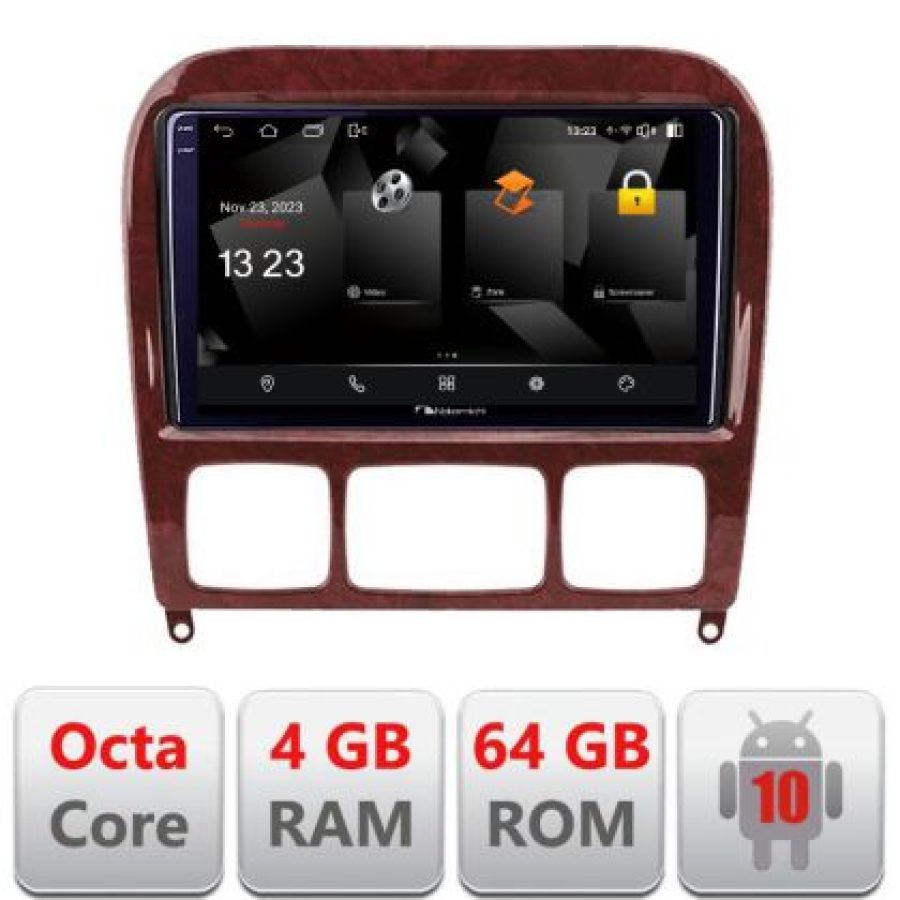 Navigatie Mercedes Clasa S 1998-2005 5510-220 Android Octa Core 720p 4+64 DSP 360 camera carplay android auto - imagine 3
