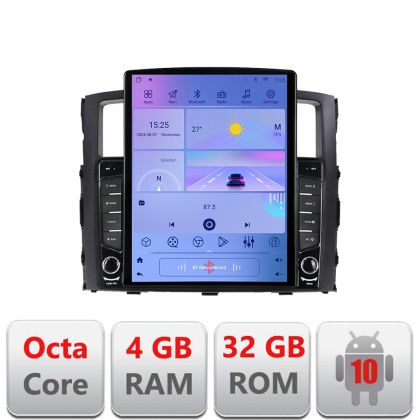 Navigatie Mitsubishi Pajero G-452 ecran tip TESLA 9.7" cu Android Radio Bluetooth Internet GPS WIFI 4+32GB DSP 4G Octa - imagine 5