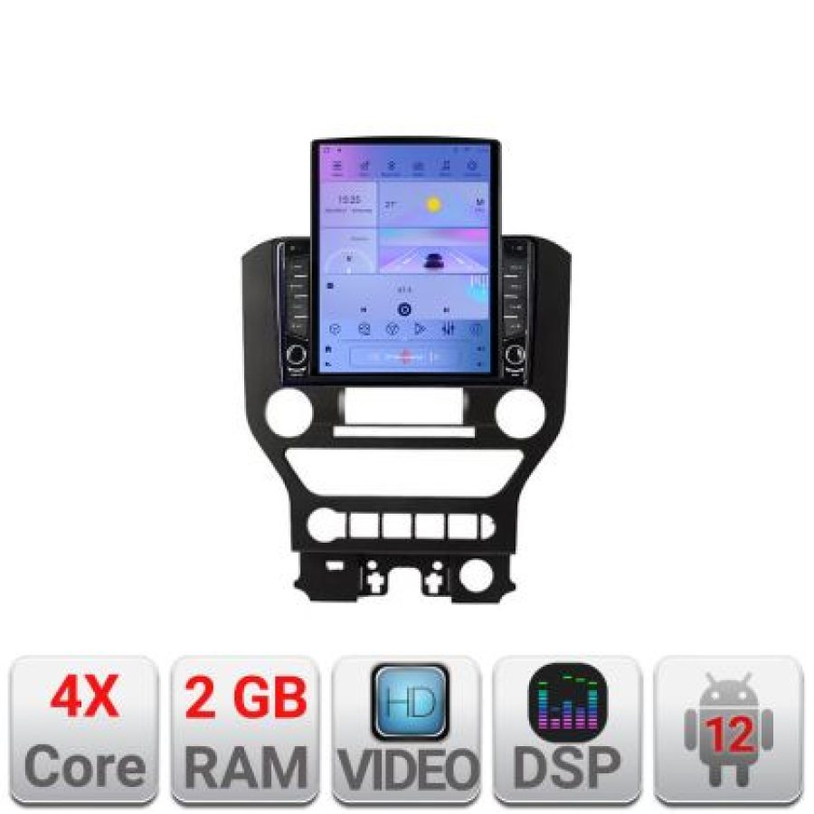 Navigatie Ford Mustang 2015-2020 K-MUSTANG ecran tip TESLA 9.7" cu Android Radio Bluetooth Internet GPS WIFI 2+32 DSP - imagine 5