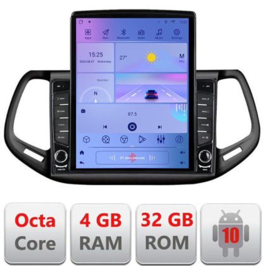 Navigatie JEEP COMPASS 2017 Manual H-732 ecran tip TESLA 9.7" cu Android Radio Bluetooth Internet GPS WIFI 4+32GB DSP - imagine 5