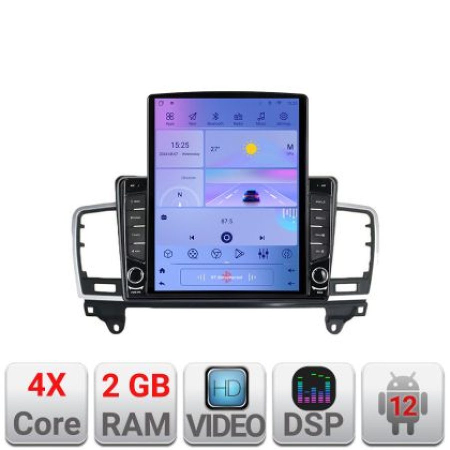 Navigatie Mercedes ML W166 NTG4.5 K-W166 ecran tip TESLA 9.7" cu Android Radio Bluetooth Internet GPS WIFI 2+32 DSP Qu - imagine 5