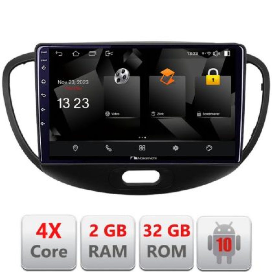Navigatie HHyundai I10 2007-2013 Android Ecran 720P Quad Core 2+32 carplay android auto - imagine 3