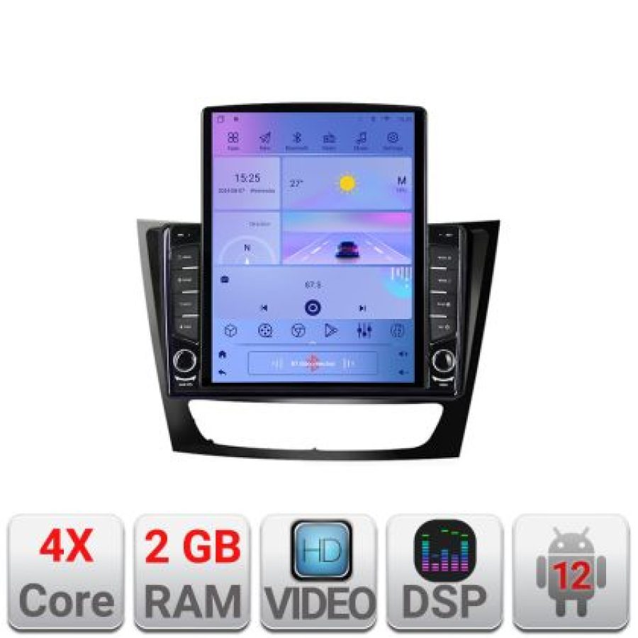 Navigatie Mercedes W211 W219 K-090 ecran tip TESLA 9.7" cu Android Radio Bluetooth Internet GPS WIFI 2+32 DSP Quad Cor - imagine 5