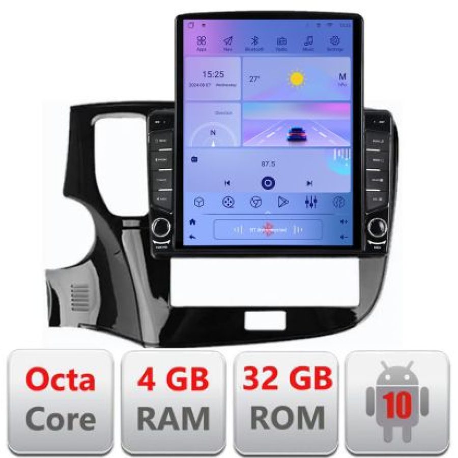 Navigatie Mitsubishi Outlander 2014- H-1230 ecran tip TESLA 9.7" cu Android Radio Bluetooth Internet GPS WIFI 4+32GB D - imagine 5