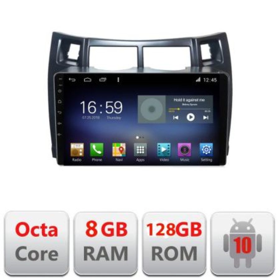 Navigatie Toyota Yaris 2008-2011 F-yaris08 Octa Core cu Android Radio Bluetooth Internet GPS WIFI DSP 8+128GB 4G - imagine 3