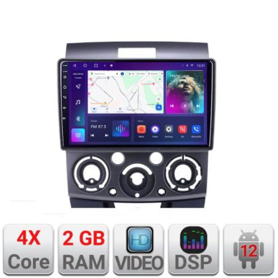 Navigatie Ford Ranger Mazda BT50 2007-2012 A-RANGER  2+32 GB Android Waze USB Navigatie Internet Youtube Radio - imagine 4