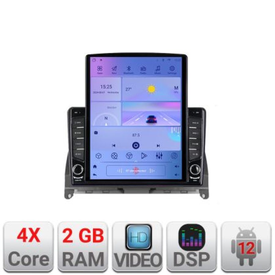 Navigatie Mercedes W204 2008-2012 K-W204 ecran tip TESLA 9.7" cu Android Radio Bluetooth Internet GPS WIFI 2+32 DSP Qu - imagine 5