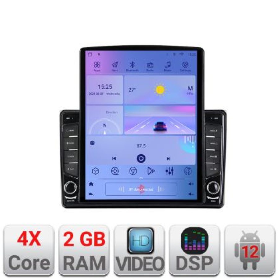 Navigatie Audi A4 B6 K-050 ecran tip TESLA 9.7" cu Android Radio Bluetooth Internet GPS WIFI 2+32 DSP Quad Core - imagine 5