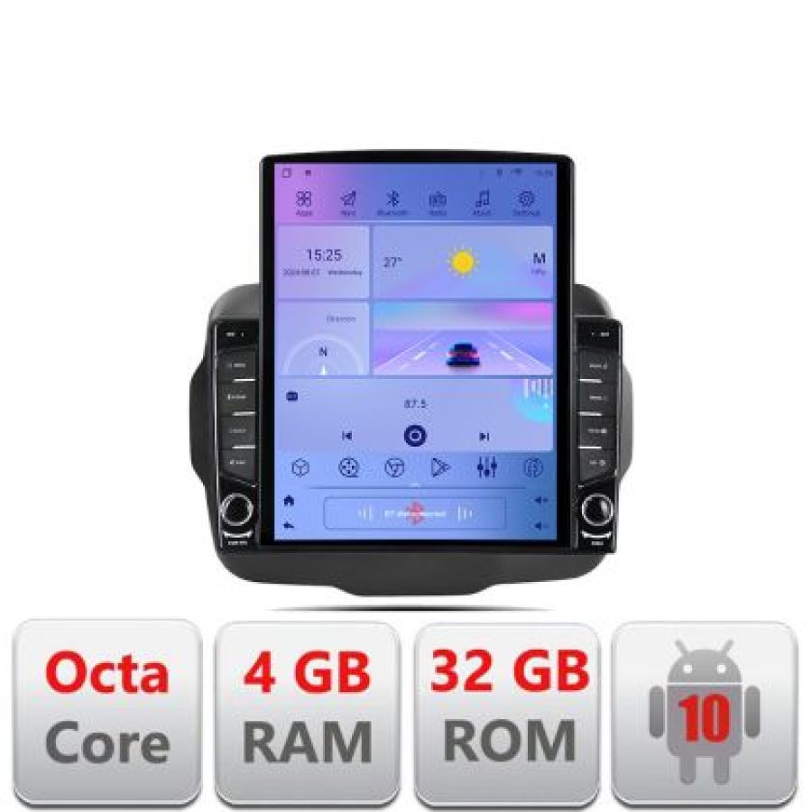 Navigatie Jeep Renegade G-500 ecran tip TESLA 9.7" cu Android Radio Bluetooth Internet GPS WIFI 4+32GB DSP 4G Octa Cor - imagine 5