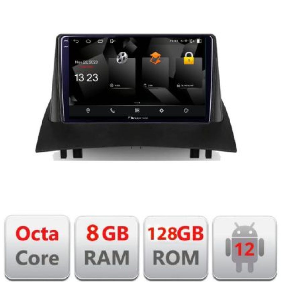 Navigatie Renault Megane 2 5960Pro-098 Android Octa Core Qualcomm 2K Qled 8+128 DTS DSP 360 4G Optical - imagine 3