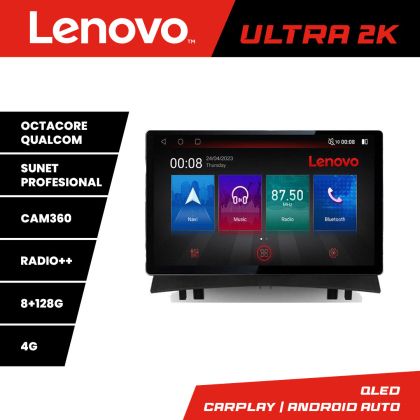 Navigatie Renault Megane 2 N-098 ecran 13" 2K 8+128 Android Waze USB Navigatie 4G 360 Toslink Youtube Radio KIT - imagine 4