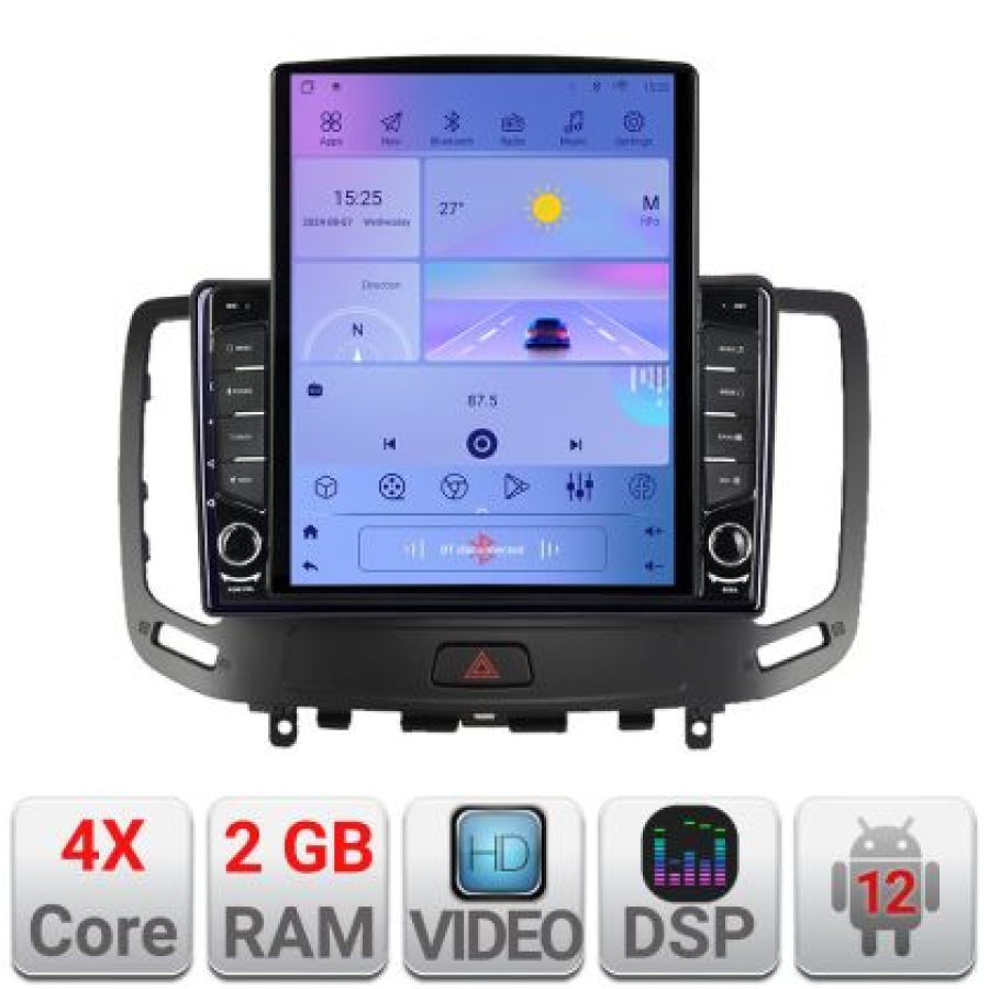 Navigatie Infiniti G35 G37 2006-2013 Android radio gps internet quad core 2+32 ecran vertical 9.7" KIT-G25+EDT-E708 - imagine 5