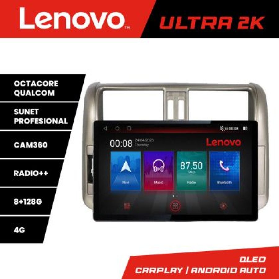 Navigatie Toyota Prado 2010-2013 N-347 ecran 13" 2K 8+128 Android Waze USB Navigatie 4G 360 Toslink Youtube Rad - imagine 4