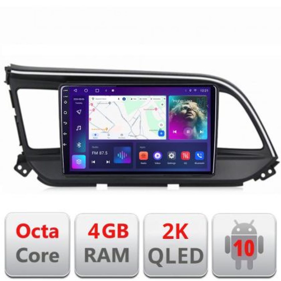Navigatie HHyundai Elantra 2018- C-1581 Android Octa Core Ecran 2K QLED GPS 4G 4+32GB 360 KIT-1581+EDT-E409-2K - imagine 4