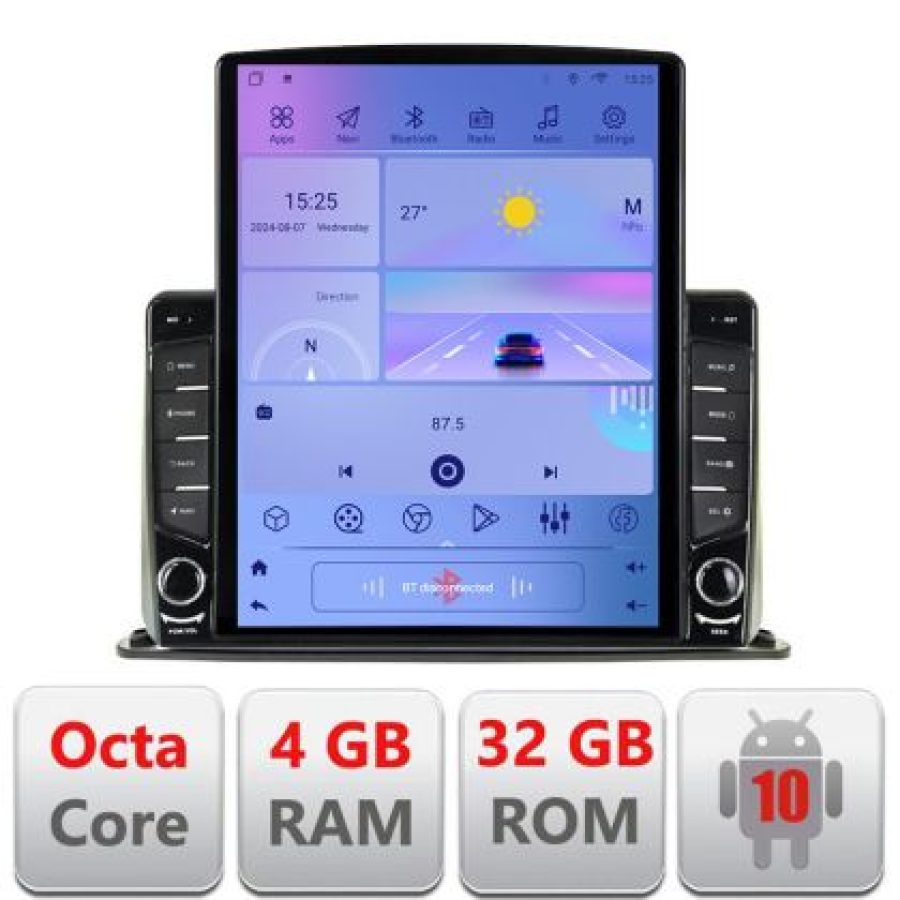 Navigatie universala 2 din 9 inch ecran tip TESLA 9.7" cu Android Radio Bluetooth Internet GPS WIFI 4+32GB DSP 4G O - imagine 5