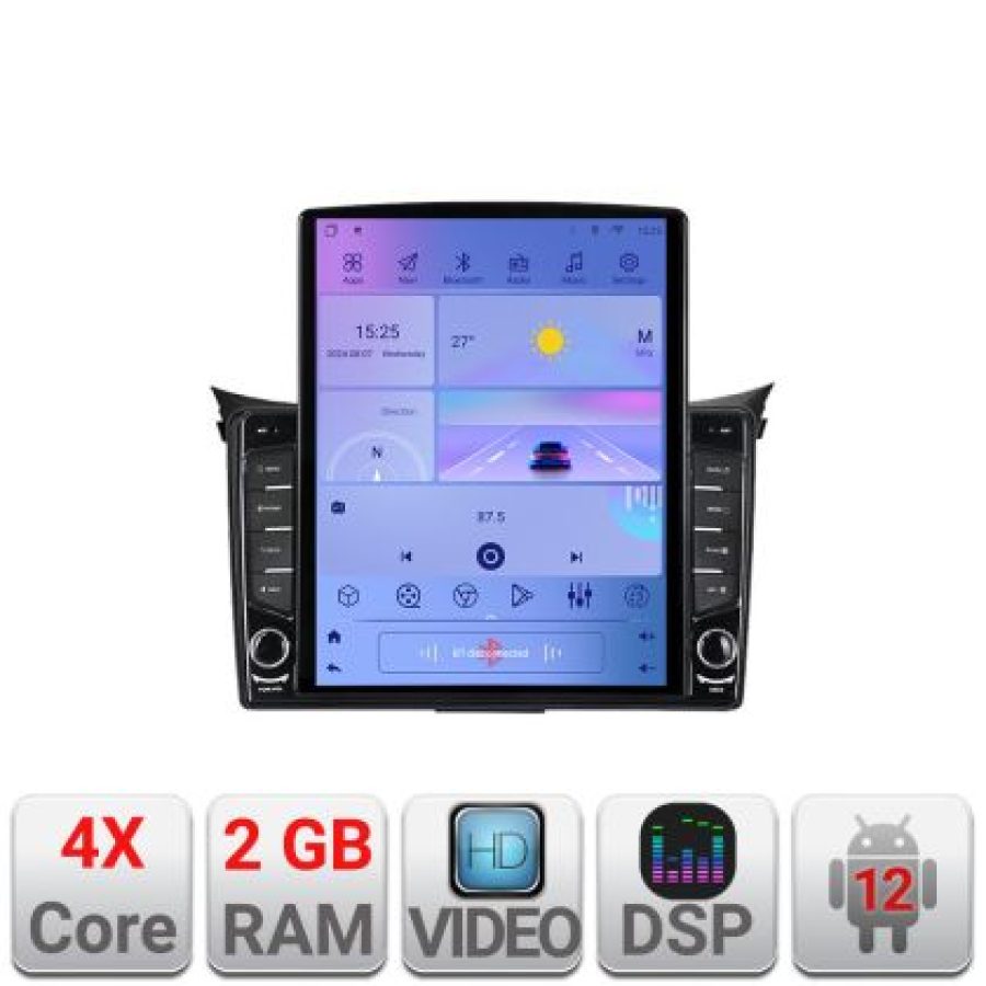 Navigatie HHyundai I30 2011-2016 ecran tip TESLA 9.7" cu Android Radio Bluetooth Internet GPS WIFI 2+32 DSP Quad Core - imagine 5