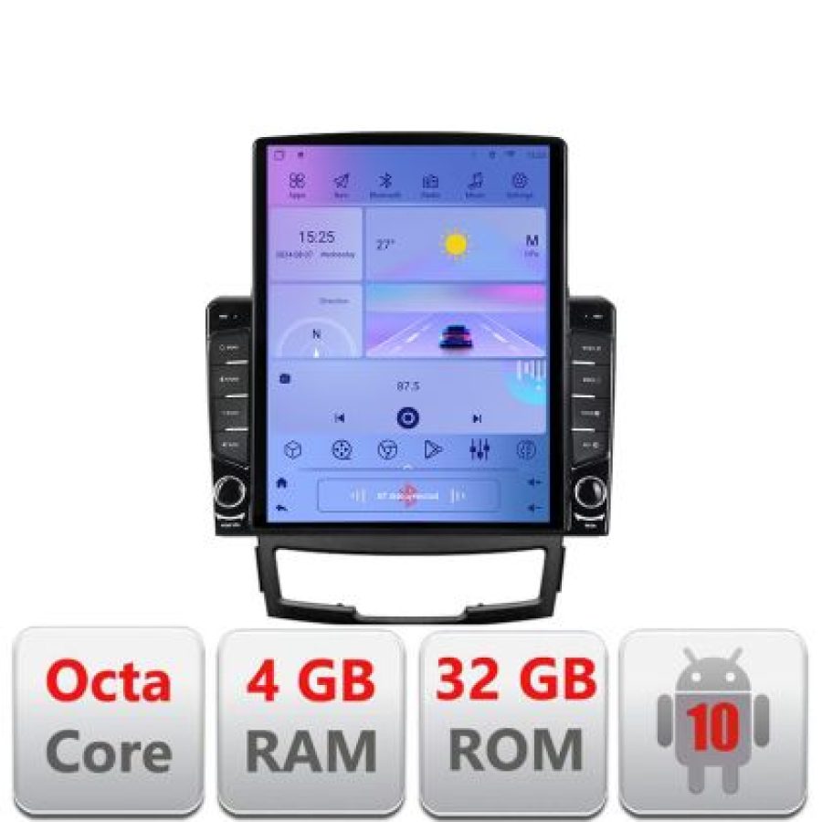 Navigatie Ssangyong Korando 2011- 2013 G-159 ecran tip TESLA 9.7" cu Android Radio Bluetooth Internet GPS WIFI 4+32GB - imagine 5