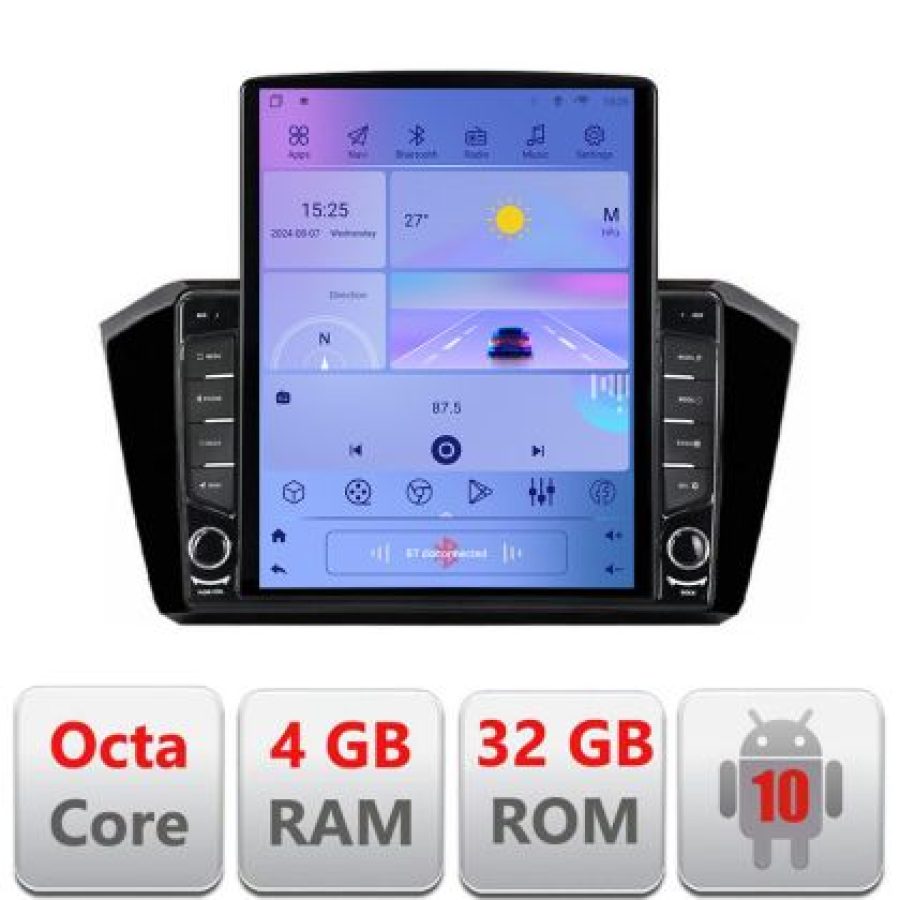 Navigatie VW PASSAT 2015- H-518 ecran tip TESLA 9.7" cu Android Radio Bluetooth Internet GPS WIFI 4+32GB DSP 4G Octa C - imagine 5