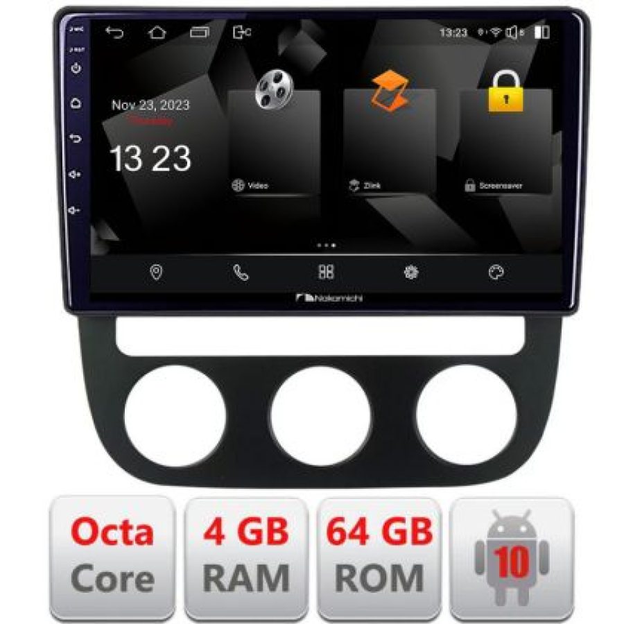 Navigatie VW Golf 5 2004-2010 clima automatica Android Octa Core 720p 4+64 DSP 360 camera carplay android auto - imagine 3