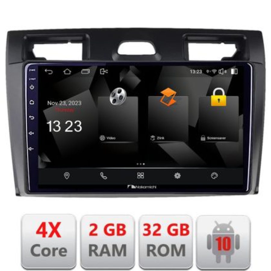 Navigatie Ford Fiesta MK5 2002-2008 Android Ecran 720P Quad Core 2+32 carplay android auto - imagine 3