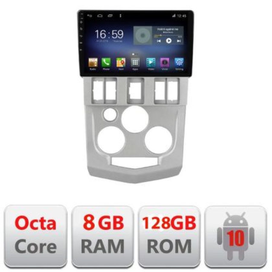 Navigatie Dacia Logan 1 2003-2010 F-logan Octa Core cu Android Radio Bluetooth Internet GPS WIFI DSP 8+128GB 4G - imagine 3